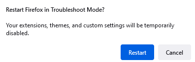 Apoi, confirmați solicitarea făcând clic pe Restart. Cum să remediați Firefox care nu se încarcă paginile