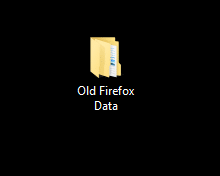 ブラウザを更新すると、古いFirefoxプロファイルがOldFirefoxDataという名前のフォルダとともにデスクトップに配置されます。