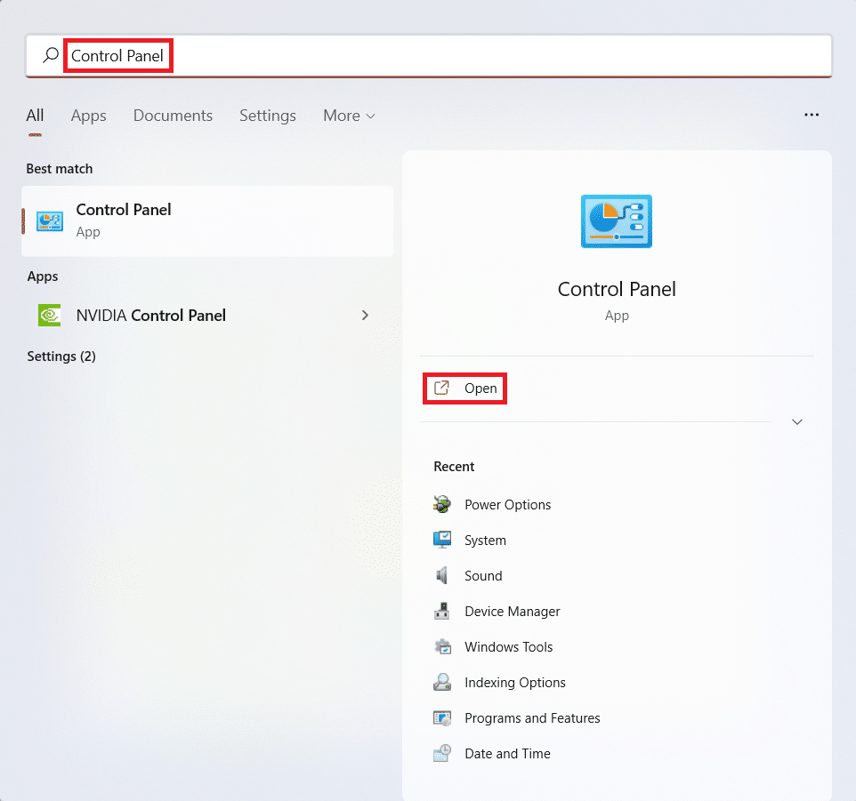 Inicie os resultados da pesquisa para o Painel de Controle. Como corrigir o console de áudio Realtek que não funciona no Windows 11