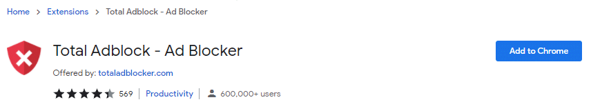 Total Ad Blocker na Chrome Web Store