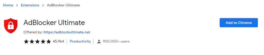 AdBlocker Ultimate Chrome Web Mağazasında | Chrome için en iyi reklam engelleme uzantısı