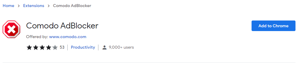 Chrome 網上應用店中的 Comodo AdBlocker | chrome 的最佳廣告攔截擴展