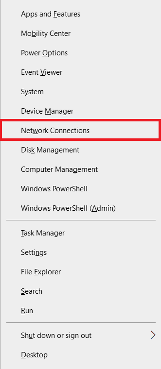 scegli Connessioni di rete.