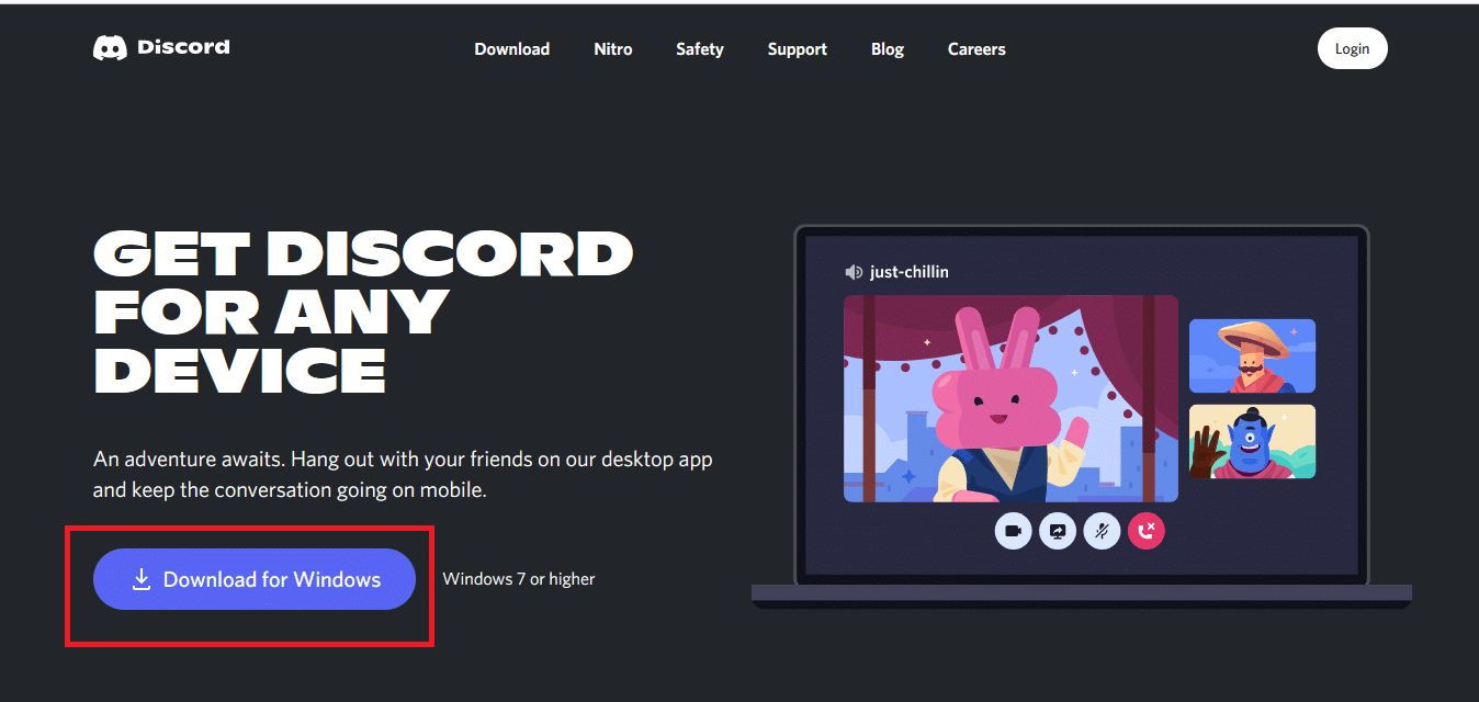 现在转到 Discord 网站，然后单击 Windows 下载按钮。修复 Discord 未检测到麦克风