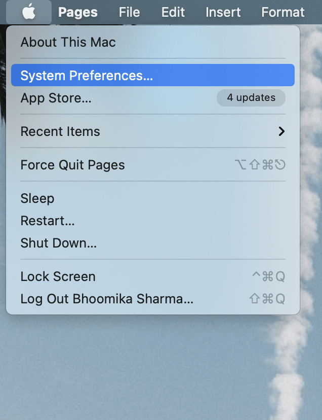 Klik pada menu Apple dan pilih System Preferences. Perbaiki AirPods atau AirPods Pro Terhubung Tapi Tidak Ada Masalah Suara