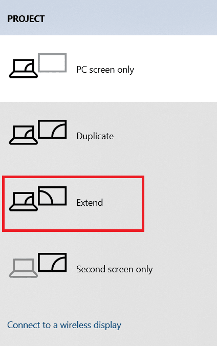 Appuyez sur les touches Windows et P. Sélectionnez Étendre pour afficher l'écran de votre ordinateur sur le téléviseur. Fix PC ne se connecte pas à la télévision