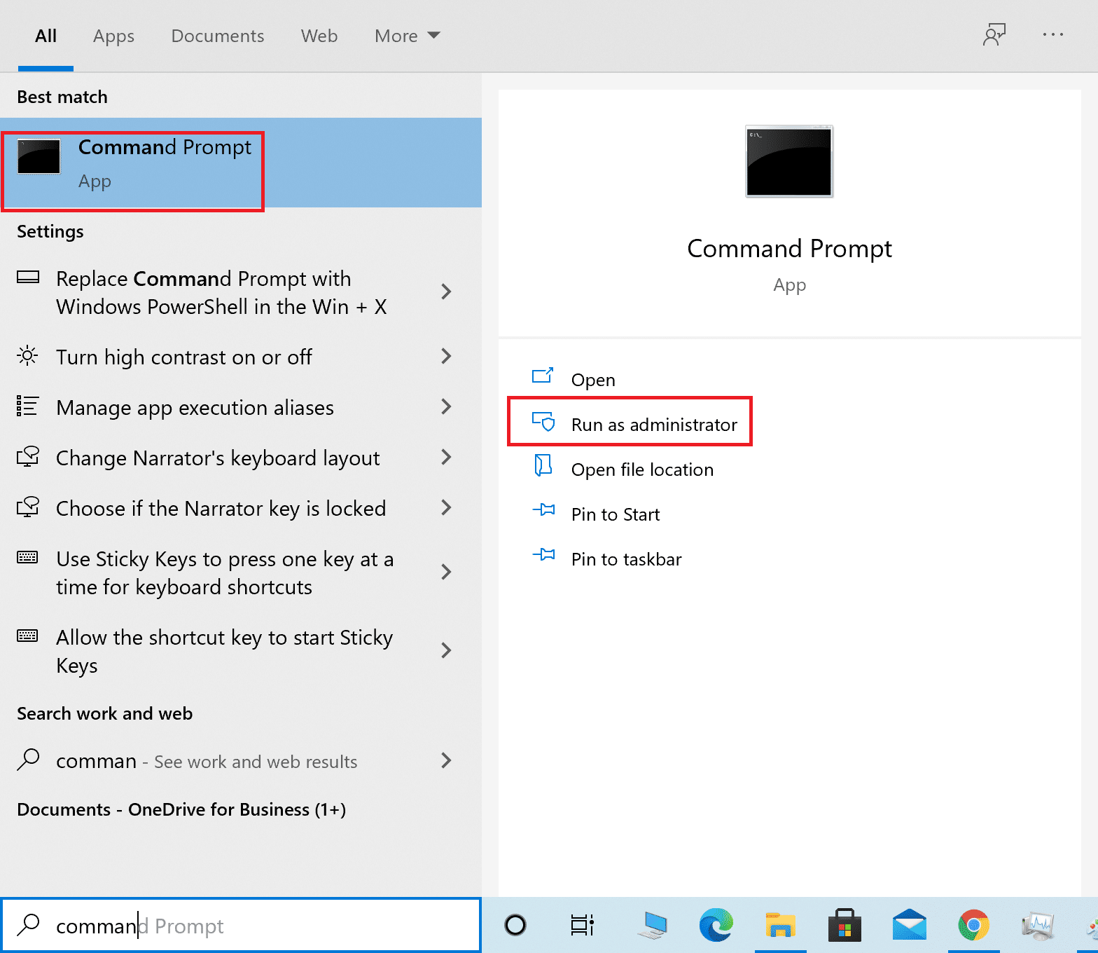 Tekan tombol Windows. Ketik Command Prompt dan buka di Run as administrator. Perbaiki PC Tidak Terhubung ke TV