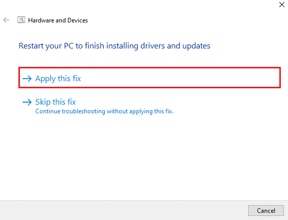 Fare clic su Applica questa correzione e, dopo aver risolto, riavviare il PC. Ripara il PC non si connette alla TV