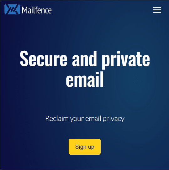 Site oficial do MailFence