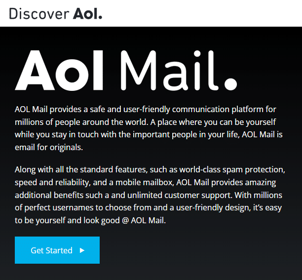 AOL Mail 的註冊頁面 |最佳免費商業電子郵件帳戶