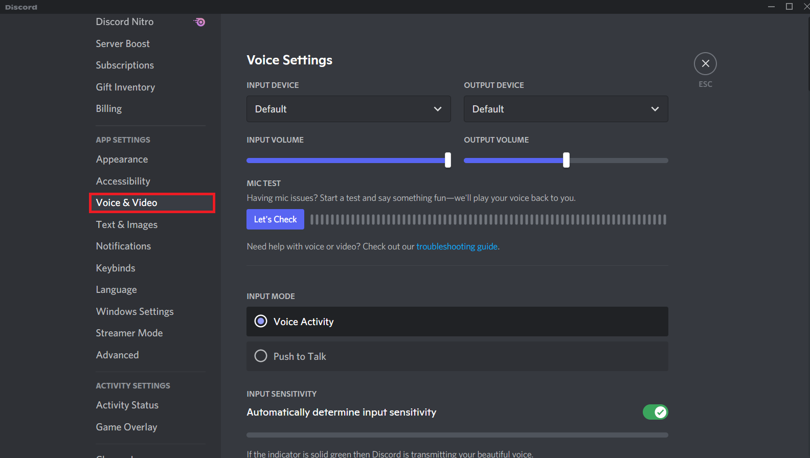 Na seção CONFIGURAÇÕES DO APLICATIVO no painel esquerdo, clique na guia Voz e Vídeo. Corrigir o Discord continua travando ou congelando o vídeo