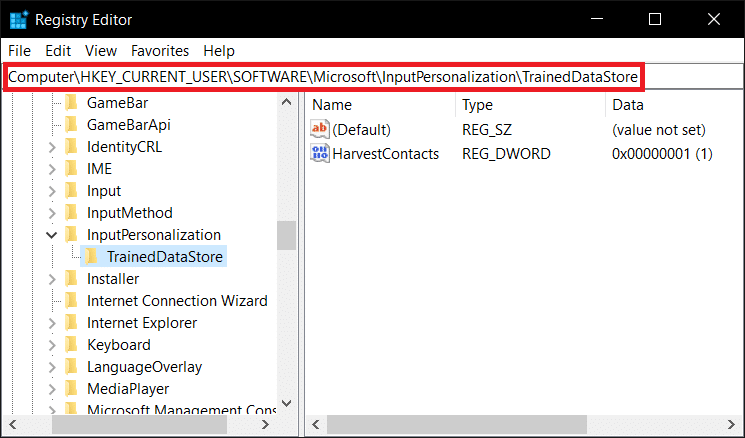 Navegue até TrainedDataStore no Editor do Registro. Corrigir o processo do host para configurar a sincronização