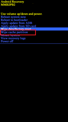 Effacer la partition de cache Android Recovery