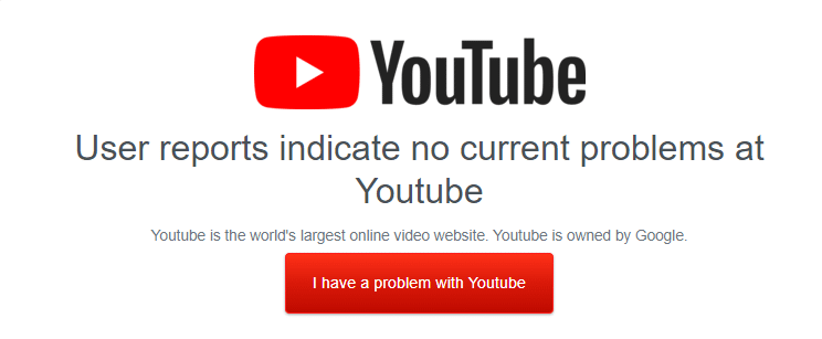 Cada vez que enfrente algún problema técnico con YouTube, lo primero que debe verificar y asegurarse de que haya alguna actividad del servidor inactivo para el mantenimiento.