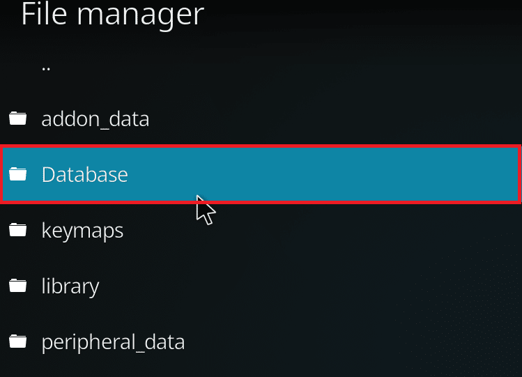 Haga doble clic en Base de datos.