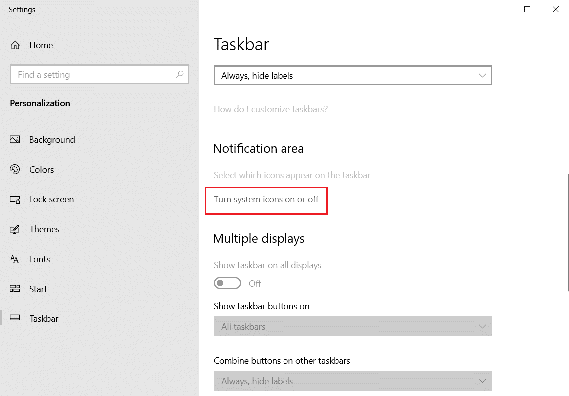 sélectionnez Activer ou désactiver les icônes système. Comment créer un bureau minimaliste sur Windows 10