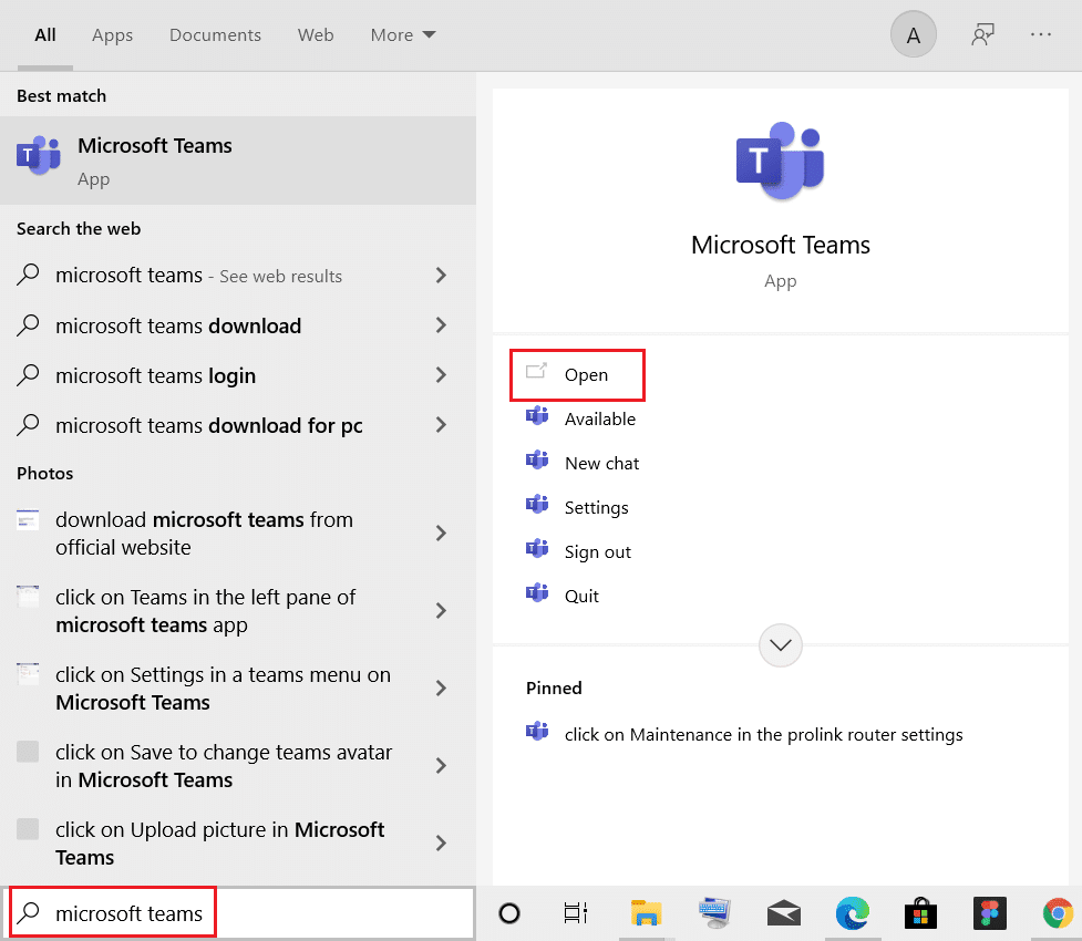 buka Microsoft Teams dari bilah pencarian windows. Di mana Rekaman Microsoft Teams Disimpan