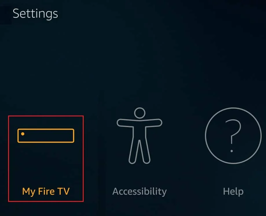 sélectionnez l'option My Fire TV dans amazon firestick. Comment effectuer un test de vitesse Firestick