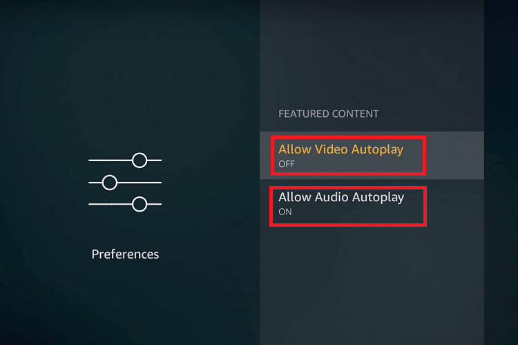 Izinkan Putar Otomatis Suara dan Izinkan Video Autoplay Firestick