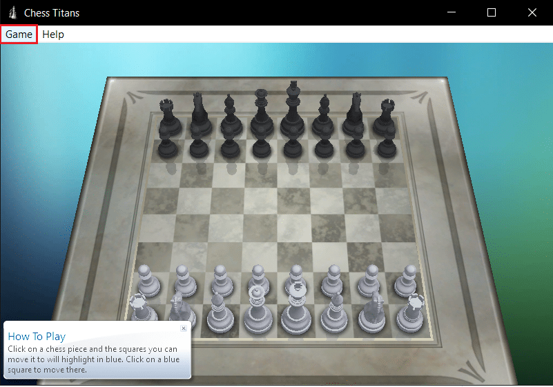 ゲームオプションをクリックします。 Windows10でChessTitansをプレイする方法