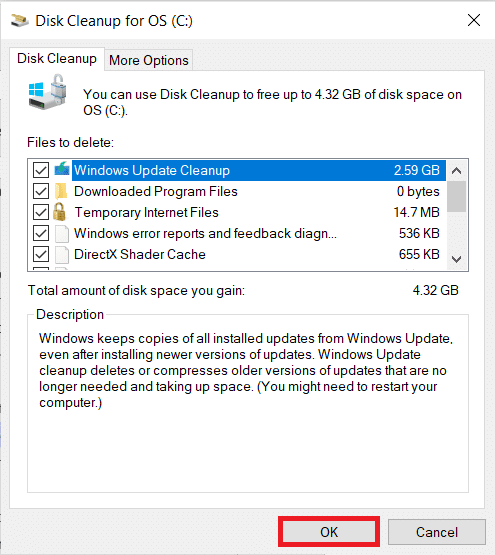 Una volta completata la scansione, seleziona nuovamente le caselle per tutti gli elementi e fai clic su OK. Risolto il problema con l'utilizzo elevato della CPU di Ntoskrnl.exe