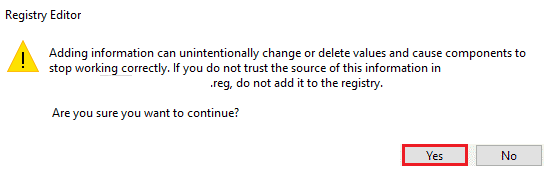 Agora, confirme as alterações do registro clicando em Sim e reiniciando seu sistema. Corrigir o alto uso da CPU do Ntoskrnl.exe