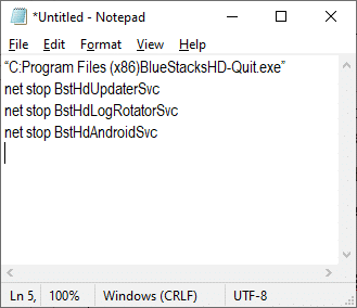 打开记事本并粘贴以下键。修复 Ntoskrnl.exe 高 CPU 使用率