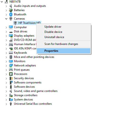 คลิกขวาที่ฟิลด์ที่ขยายแล้วคลิก Properties ตามที่แสดง Fix Zoom ไม่สามารถตรวจจับกล้องได้