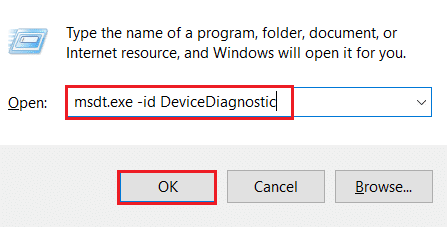 execute o solucionador de problemas de hardware e dispositivos