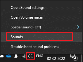 Klicken Sie mit der rechten Maustaste auf das Sound-Symbol in der unteren rechten Ecke des Bildschirms