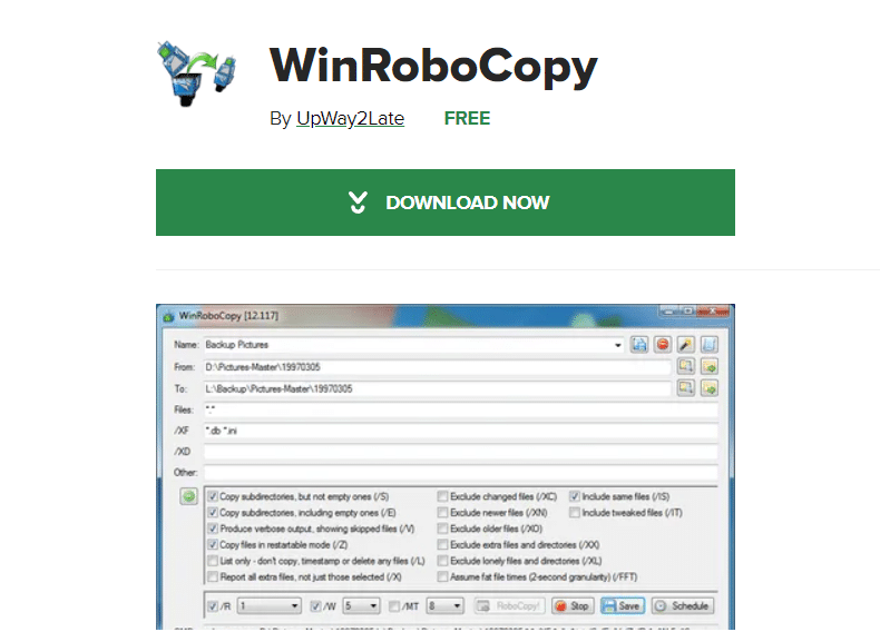 หน้าดาวน์โหลด WinRoboCopy | ซอฟต์แวร์คัดลอกไฟล์ที่ดีที่สุดสำหรับ Windows PC ในปี 2565