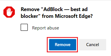 Entfernen Sie die Adblock-Erweiterung von Microsoft Edge. Beheben Sie das INET E-Sicherheitsproblem