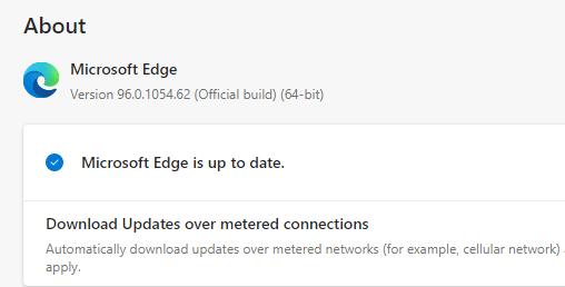 Ensuite, vérifiez si Microsoft Edge est mis à jour vers sa dernière version. Sinon, cliquez sur le bouton Mettre à jour pour mettre à jour votre navigateur. Résoudre le problème de sécurité INET E