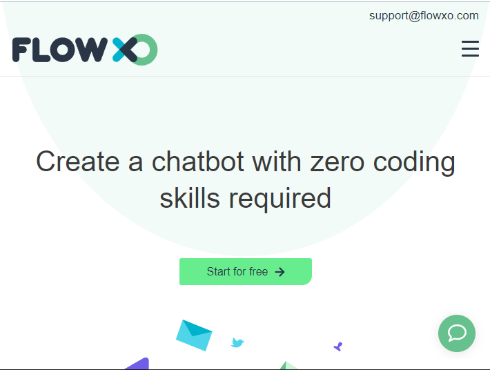 Pagina de start a Flow XO | AI chatbot online