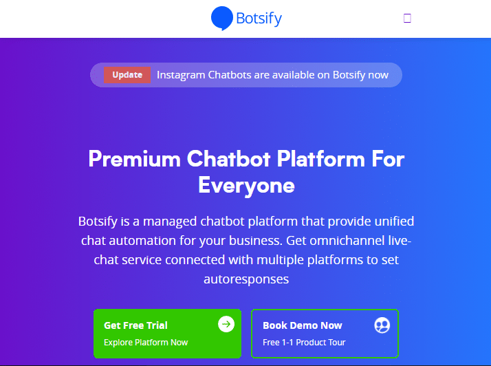 Botsify 홈페이지