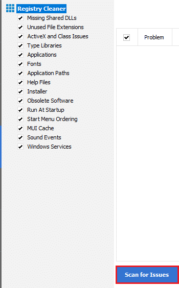 Em seguida, clique em Verificar problemas. Correção 0x80004002 Nenhuma interface com suporte no Windows 10