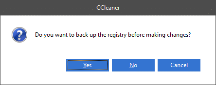 Pada prompt berikutnya, klik Ya untuk mencadangkan registri. Perbaiki 0x80004002 Tidak ada antarmuka seperti itu yang didukung pada Windows 10