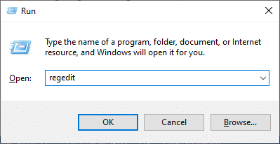 이제 실행 대화 상자에 regedit를 입력하고 Enter 키를 누릅니다. Windows 10에서 서비스 오류 1053 수정