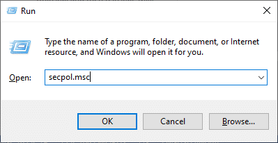 Maintenant, tapez secpol.msc dans la case et appuyez sur Entrée. Correction impossible d'installer l'imprimante La poignée est une erreur invalide dans Windows 10