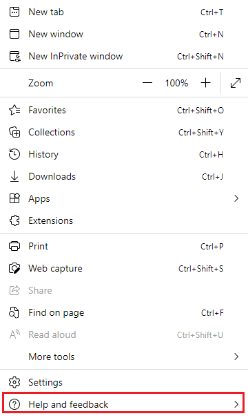 Teraz kliknij opcję Pomoc i opinie