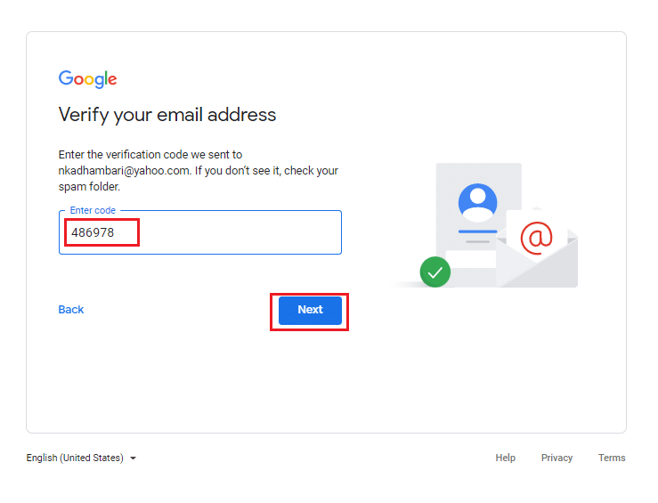 Bestätigen Sie die E-Mail-Adresse mit dem Bestätigungscode