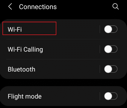 Ketuk opsi Wi-fi