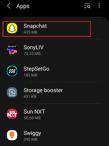 Localisez et appuyez sur l'application Snapchat