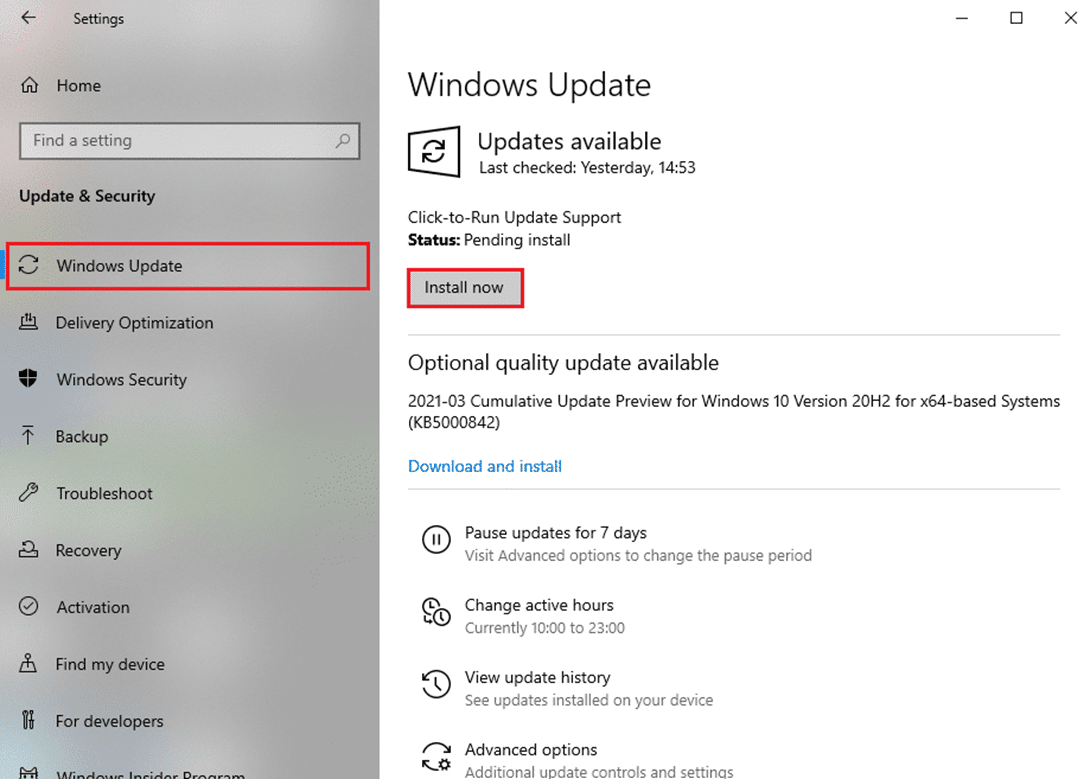 Wenn ein neues Update verfügbar ist, klicken Sie auf Jetzt installieren, um das neueste Update herunterzuladen und zu installieren