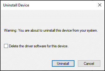 Marque a caixa Excluir o software do driver para este dispositivo e confirme a solicitação clicando em Desinstalar. Como corrigir o nível de recurso DX11 10.0 é necessário para executar o erro do mecanismo