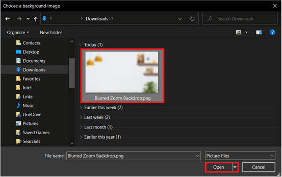 หน้าต่าง File Explorer พร้อมโฟลเดอร์ดาวน์โหลดเปิดอยู่ | วิธีการเบลอพื้นหลังในการซูม?