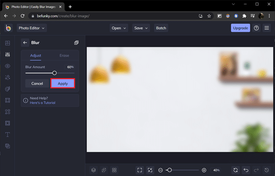 Strona opcji Befunky blur. Jak rozmyć tło w powiększeniu w systemie Windows 10