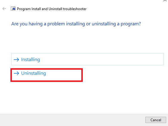Qui, seleziona Disinstallazione nel prompt. Come disinstallare Chromium Windows 10