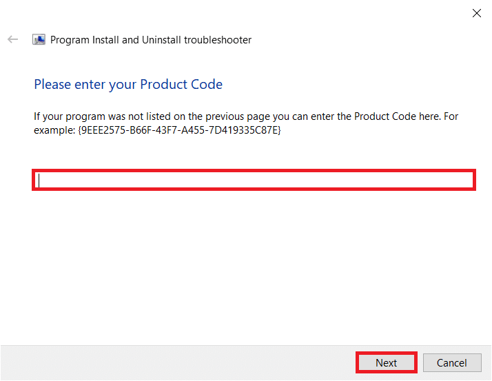Wenn Sie Ihr Programm nicht finden können, geben Sie den angeforderten Produktcode ein und klicken Sie auf Weiter. Befolgen Sie die Anweisungen auf dem Bildschirm, um die Software zu deinstallieren. So deinstallieren Sie Chromium Windows 10