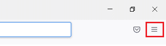 Uruchom przeglądarkę Firefox i kliknij menu aplikacji. Napraw brak dźwięku w Firefoksie w systemie Windows 10